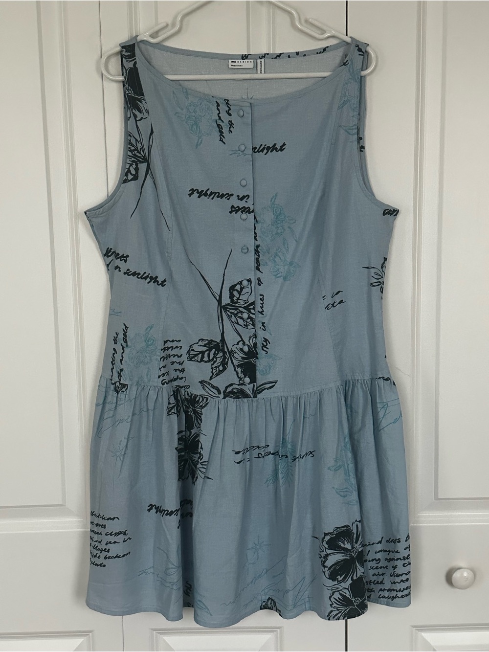 ASOS DESIGN slash neck button down dropped waist mini sundress